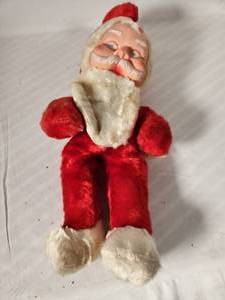 Vintage Rubber Faced Plush Santa