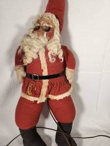 Vintage Light Up Eye Santa