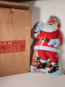 Gem Electric Light Up Plastic Vintage Santa Window Light