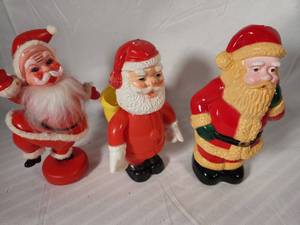Variety of Plastic Vintage Santa Toys
