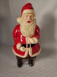 Vintage Santa Blow Mold 1940s Lighted (see photos for hole in back)