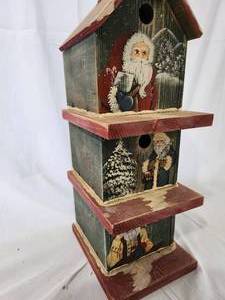 Hand Painted Santa Bird House