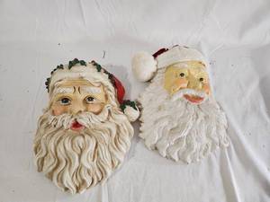 Two Vintage Santa Heads