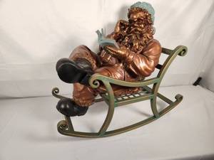 Grandeur Noel - Collectors Series 2005 - Rocking Santa Sculture - 22H x 23L x 12W