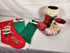 Vintage Santa Boots and Stockings