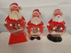 Set of Three Vintage Plastic Snow Globes