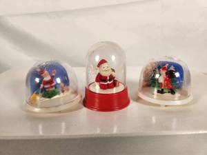 Set of Three Vintage Plastic Snow Globes