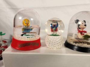 Set of Four Childrens Cartoon Christmas Snow Globes