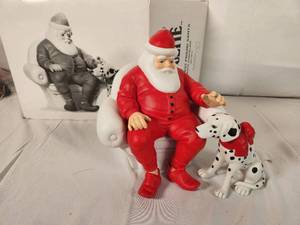 Winter Silhouette - Dogs Best Friend Santa Porcelain Figurine