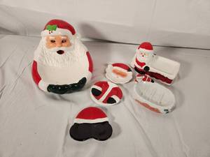 Vintage Santa Dish, Spoon Rest, and Soap Dishes