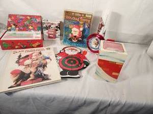 Vintage Santa Christmas Toys and Book