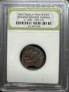 Genuine Spanish Bronze Coin c 1400-1600 AD