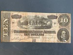 1864 $10 Confederate Bill