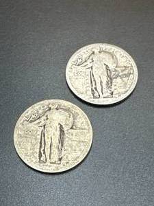 Lot of 2 Standing Liberty Quarters