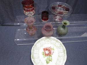 lot 68 image: Plate 1910, Ruby Flash, Vases