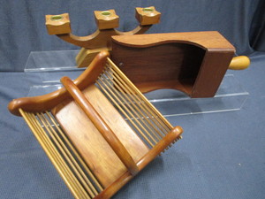 lot 146 image: Wooden Basket, Candelabra