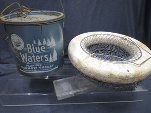 lot 215 image: Vintage Minnow Bucket & Net