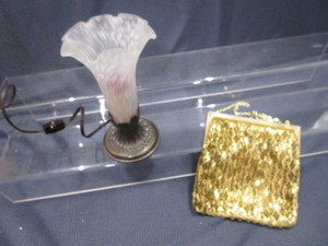 lot 220 image: Dresser Lamp & Evening Bag