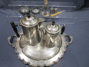 lot 223 image: Silverplate, Pewter, Finger Candle Holder