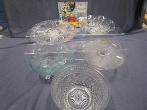 lot 241 image: Glass Platter, Bowls, Cake Stand