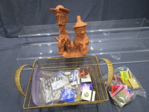 lot 247 image: Matchbooks, Basket, Clay Figure