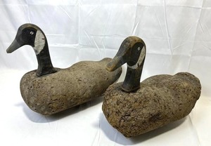 Pair of Vintage Cork Goose Decoys (15 Tall x 18 Long)