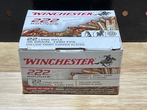 lot 4 image: Winchester .22 Long Rifle Hollow Point 222 Rounds