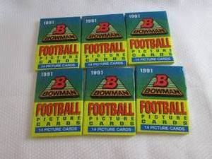 6 1991 Bowman Football Packs...