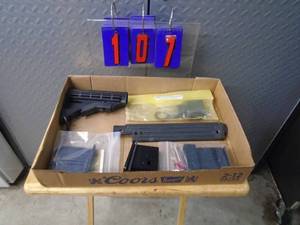 AR stock & misc gun parts. As shown.