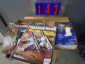Box of gun magazines, gun digest values. As shown.