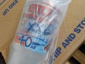 Case Big Daddys XXL 40 oz Plastic Glasses - 490 per case