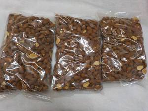 3 - 16 oz Bags Roasted No Salt Whole Almonds