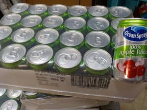 24 pack Ocean Spray No Sugar Added Apple 10 oz Cans
