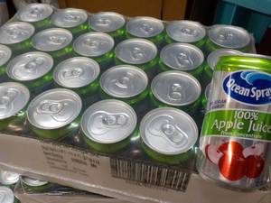 24 pack Ocean Spray No Sugar Added Apple 10 oz Cans