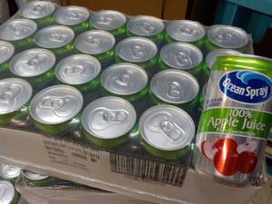 24 pack Ocean Spray No Sugar Added Apple 10 oz Cans