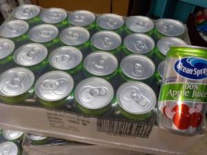 24 pack Ocean Spray No Sugar Added Apple 10 oz Cans