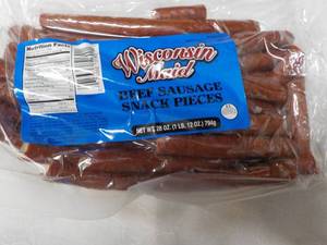 Wisconsin Maid 28 oz Bag Beef Sausage Snack Pieces