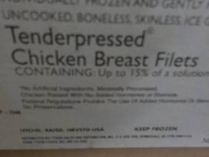 e 5 lb. Frozen Bag Tyson Tender Pressed Chicken Breast Fillets