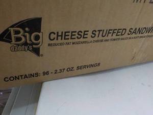 E 14 lb. Box Frozen Frozen Cheese Stuffed Sandwiches