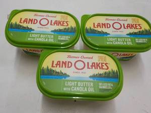 E 3 - 24 oz Tubs Frozen Land O Lakes Light Butter with Canola Oil