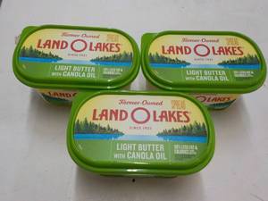 E 3 - 24 oz Tubs Frozen Land O Lakes Light Butter with Canola Oil