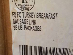 f 10 lb. Box Frozen Turkey Breakfast Sausage