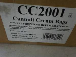 B Cannoli Cream 8 - 2.21 lb. Bags Frozen Best By 04072023