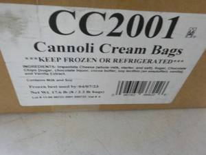 B Cannoli Cream 8 - 2.21 lb. Bags Frozen Best By 04072023