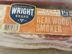 G 2 - 24 oz Maple Real Wood Smoked Wright Bacon Frozen