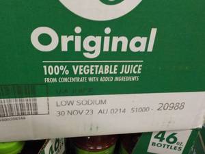 6 - 46 oz Bottle V8 Low Sodium Juice best date 112023
