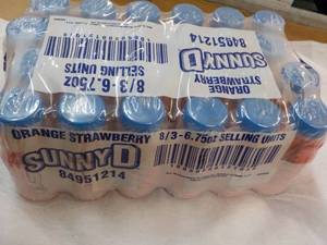 24 pack Sunny D Orange Strawberry 6.75 oz bottles