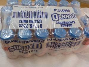 24 pack Sunny D Orange Strawberry 6.75 oz bottles