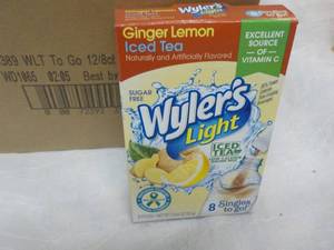 24 boxes Wylers Light Ginger Lemon Ice Tea Singles Best By Mar 2023