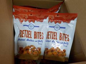 10 Peanut Butter and Jelly Pretzel Bites 7 oz Bags past best date